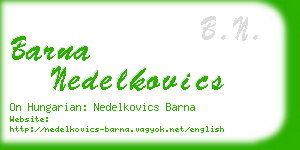 barna nedelkovics business card